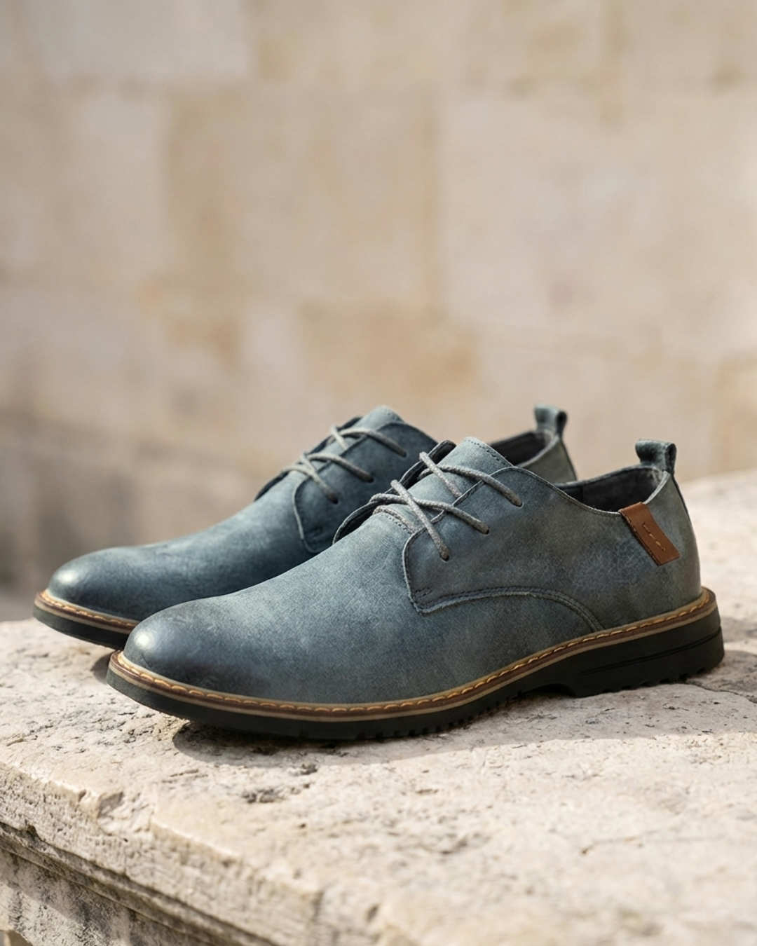 Textured Oxford lace-up shoes with contrast sole