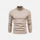 Men's half-zip knit sweater with raised turtleneck collar