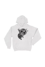 Unisex white hoodie with cat or dog graphic print