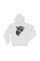 Unisex white hoodie with cat or dog graphic print