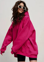 Women's oversized hoodie with hood, long sleeves and kangaroo pocket