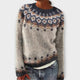 Women's patterned knit jumper with round neckline and long sleeves
