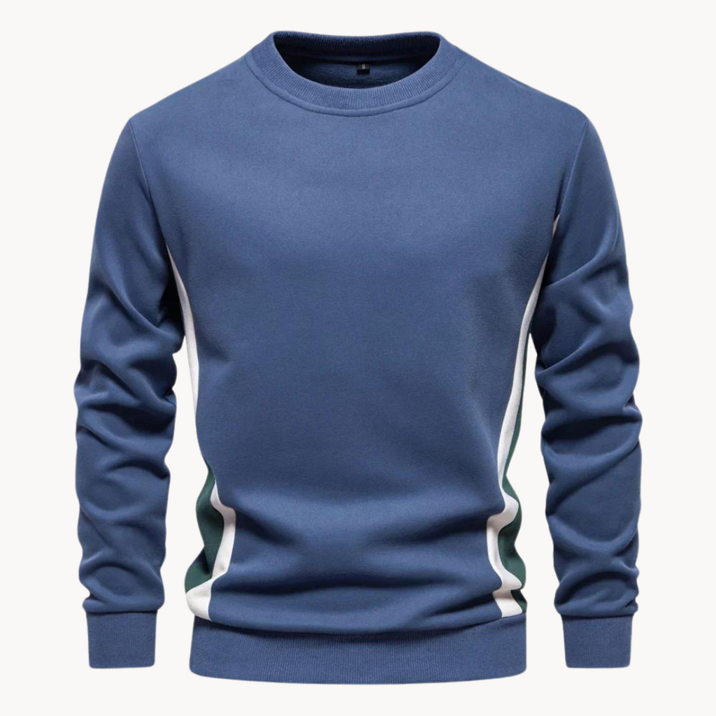 Men's long-sleeve colourblock crew neck sweatshirt with contrasting side panels