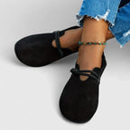 Women's loafers with rope strap and flat sole