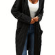 Women's knitted button-front cardigan with long sleeves