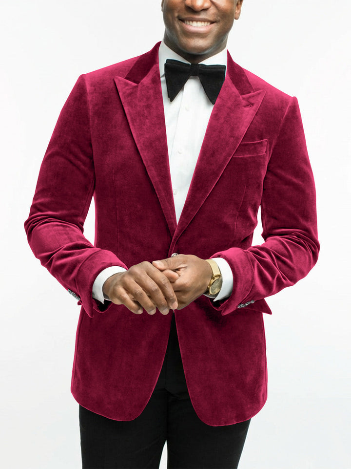 Men's Tailored Velvet Evening Blazer