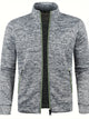 Men's textured zip-up cardigan with stand collar and zipped pockets