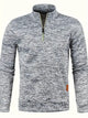 Men's textured half-zip jumper with stand collar and long sleeves