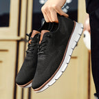 Unisex textured knit sneakers with lace-up front and white ridged sole
