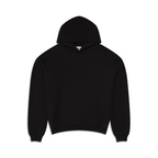Men's black fleece hoodie with hood, long sleeves and kangaroo pocket