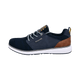 Men's navy lace-up sneakers with mesh panels and white sole