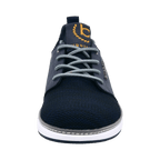 Men's navy lace-up sneakers with mesh panels and white sole