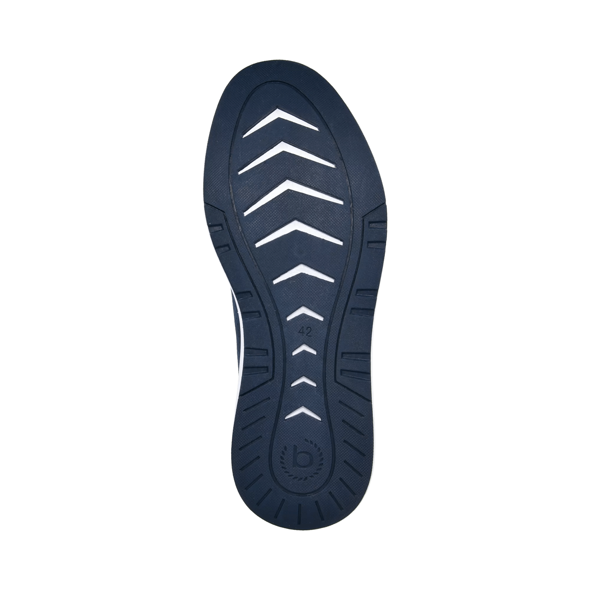 Men's navy lace-up sneakers with mesh panels and white sole