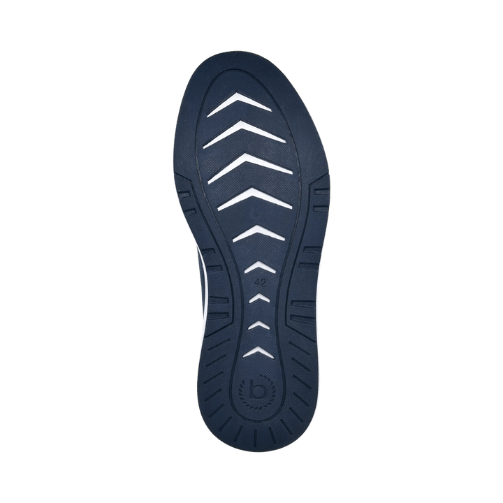 Men's navy lace-up sneakers with mesh panels and white sole