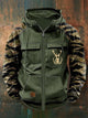 Men's camouflage sleeve zip hoodie with hood and utility pockets