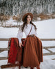Women's brown high-waisted button front maxi skirt