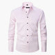 Men's slim fit long sleeve shirt with pointed collar and button front