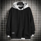 Men's relaxed hooded sweatshirt with drawstrings and long sleeves