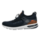 Men's navy sneakers with toggle lace-up fastening and white sole