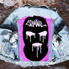 Unisex denim jacket with large Halloween graphic back print