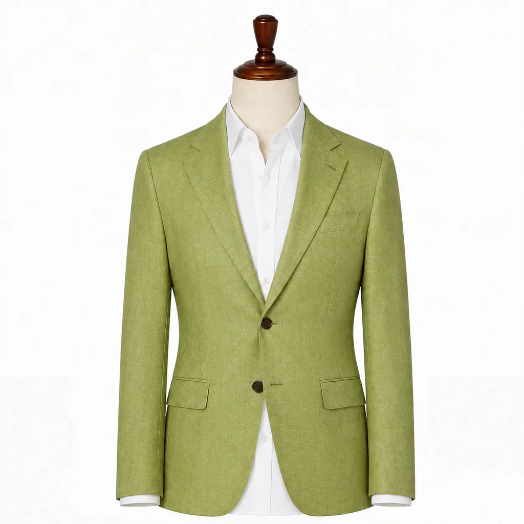 Men's tailored two piece suit with notch lapel and matching trousers
