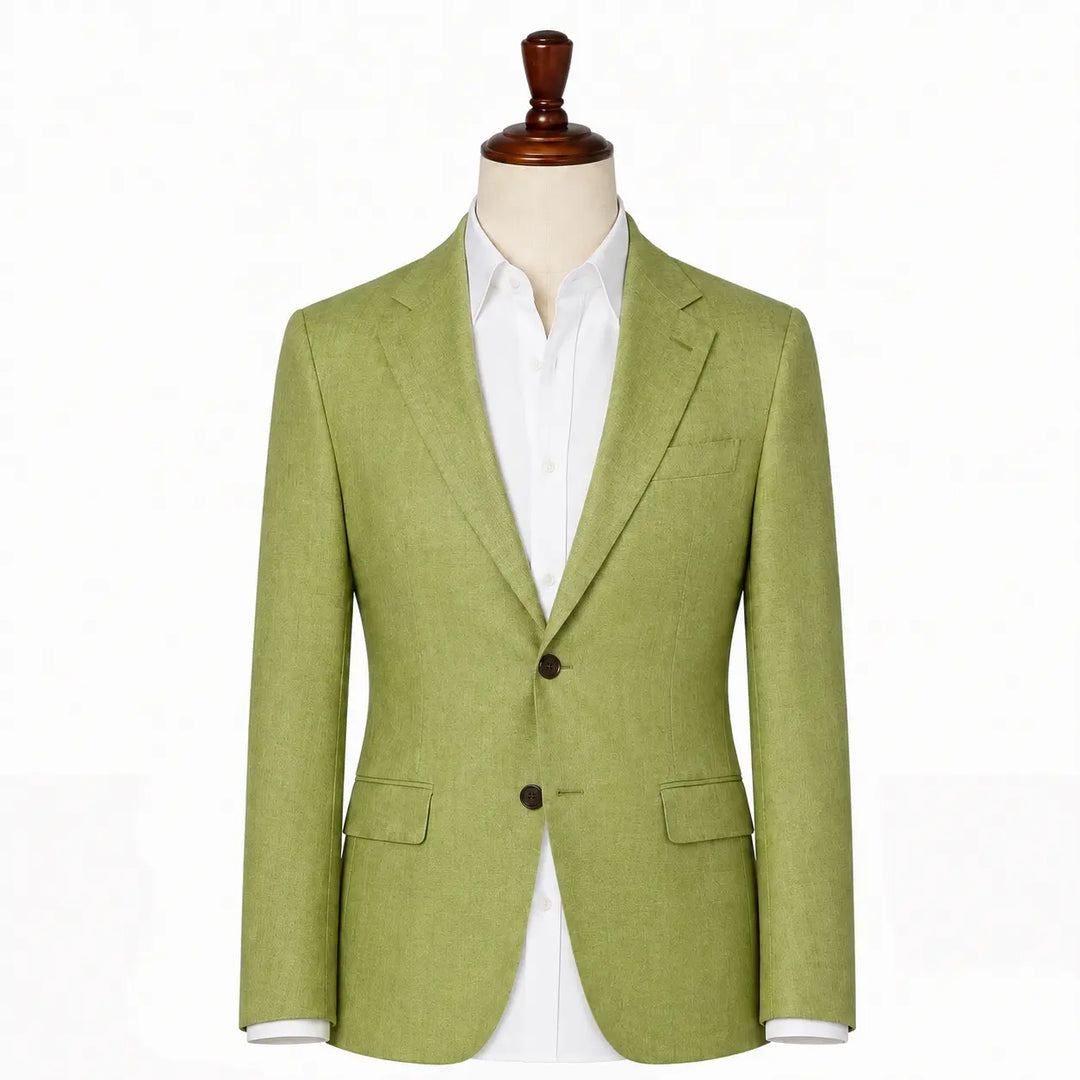 Men's tailored two piece suit with notch lapel and matching trousers