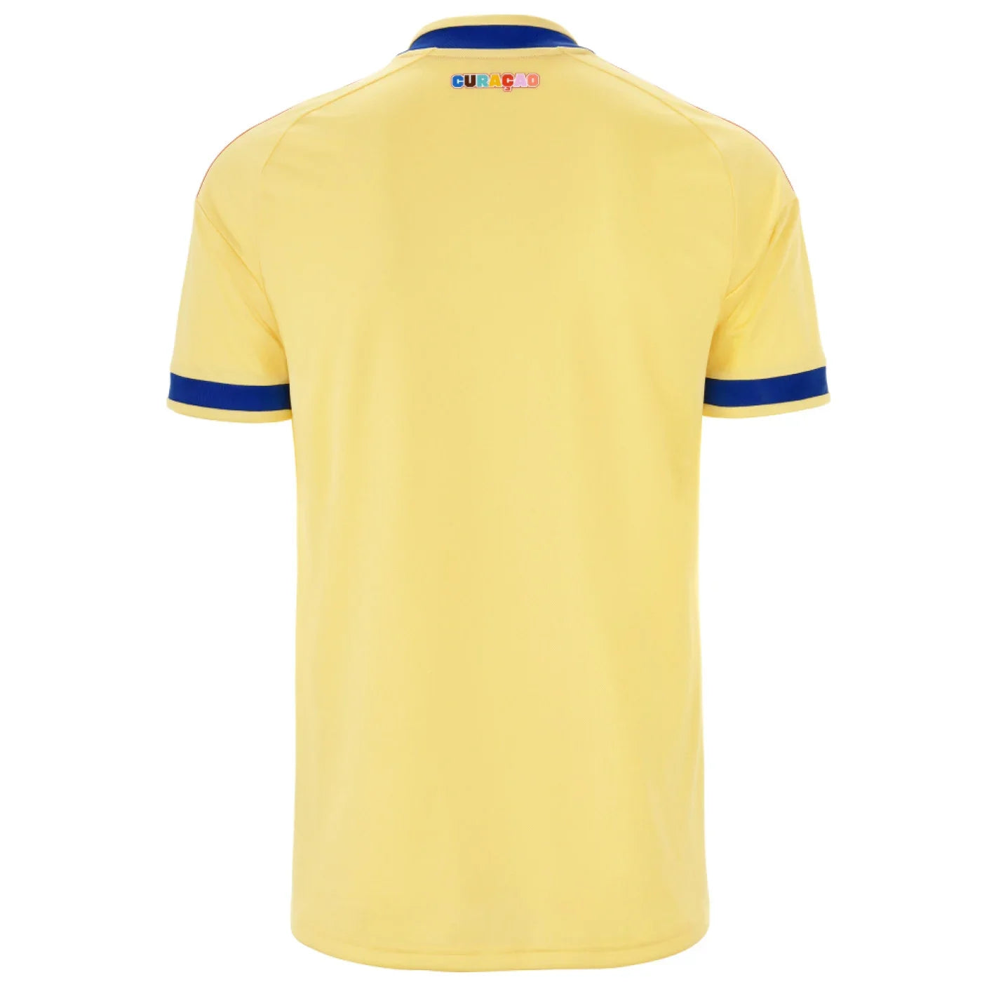 Men's yellow football jersey with blue trim and team crest