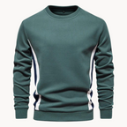 Men's long-sleeve colourblock crew neck sweatshirt with contrasting side panels