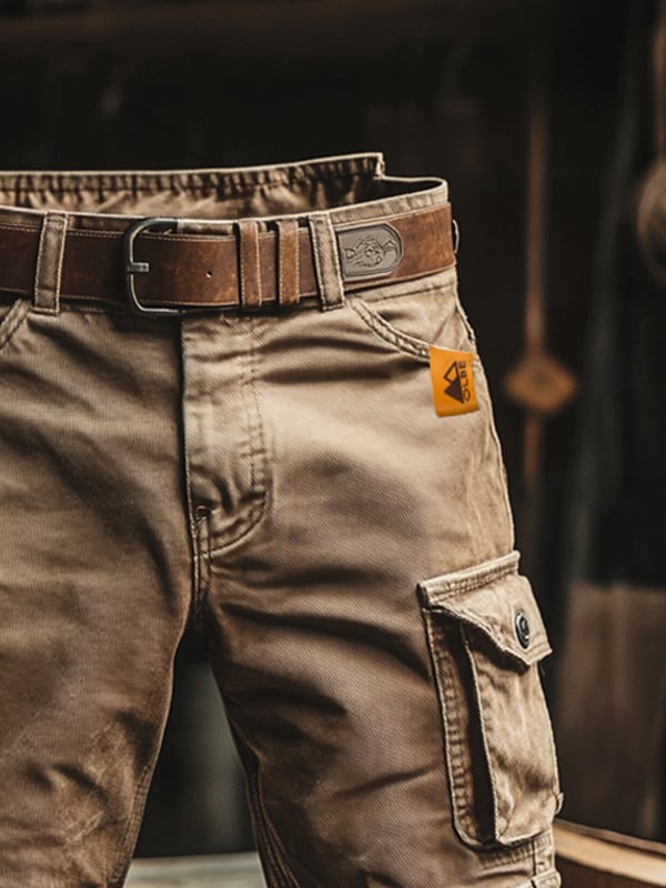 Men's relaxed cargo shorts with utility pockets in two colour options
