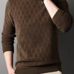 Men's textured crew neck jumper with long sleeves
