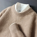 Men's plain crew neck jumper with long sleeves and ribbed trims