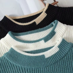 Cable knit crew neck sweater