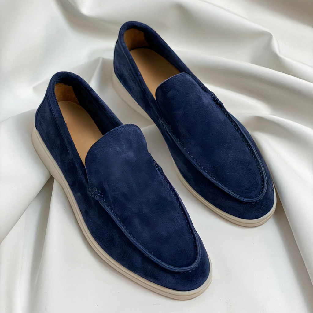 Slip-on loafers with moc toe detail and flat soles
