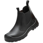 Women's Chelsea work boots with elastic panels and chunky lug soles