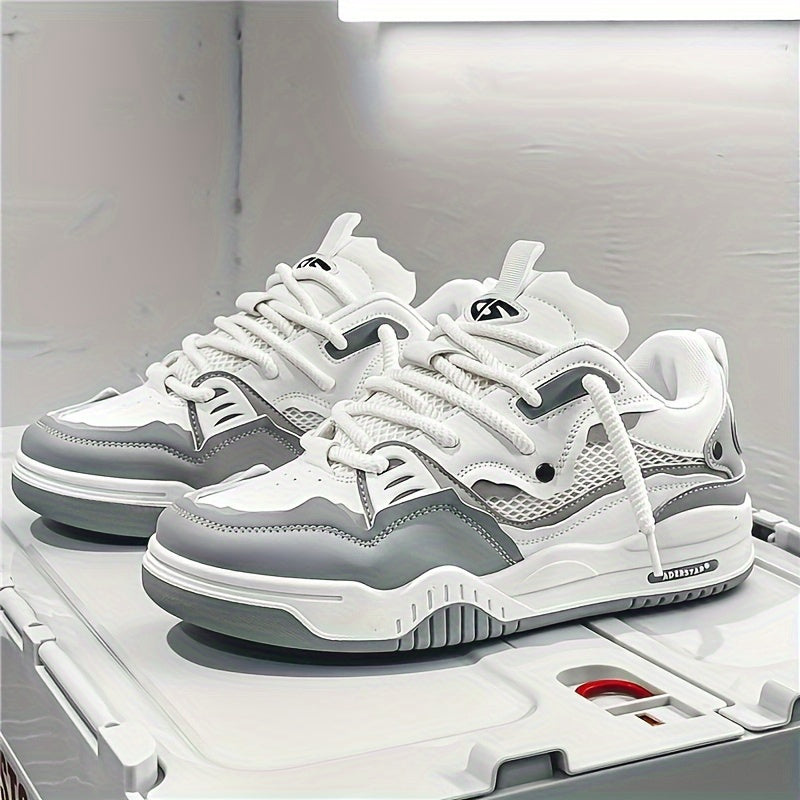 Men's geometric panelled lace-up trainers
