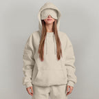 Women's hooded sweatshirt and jogger set with long sleeves and front pocket