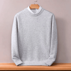 Men's oversized plain crew-neck sweater with ribbed trims