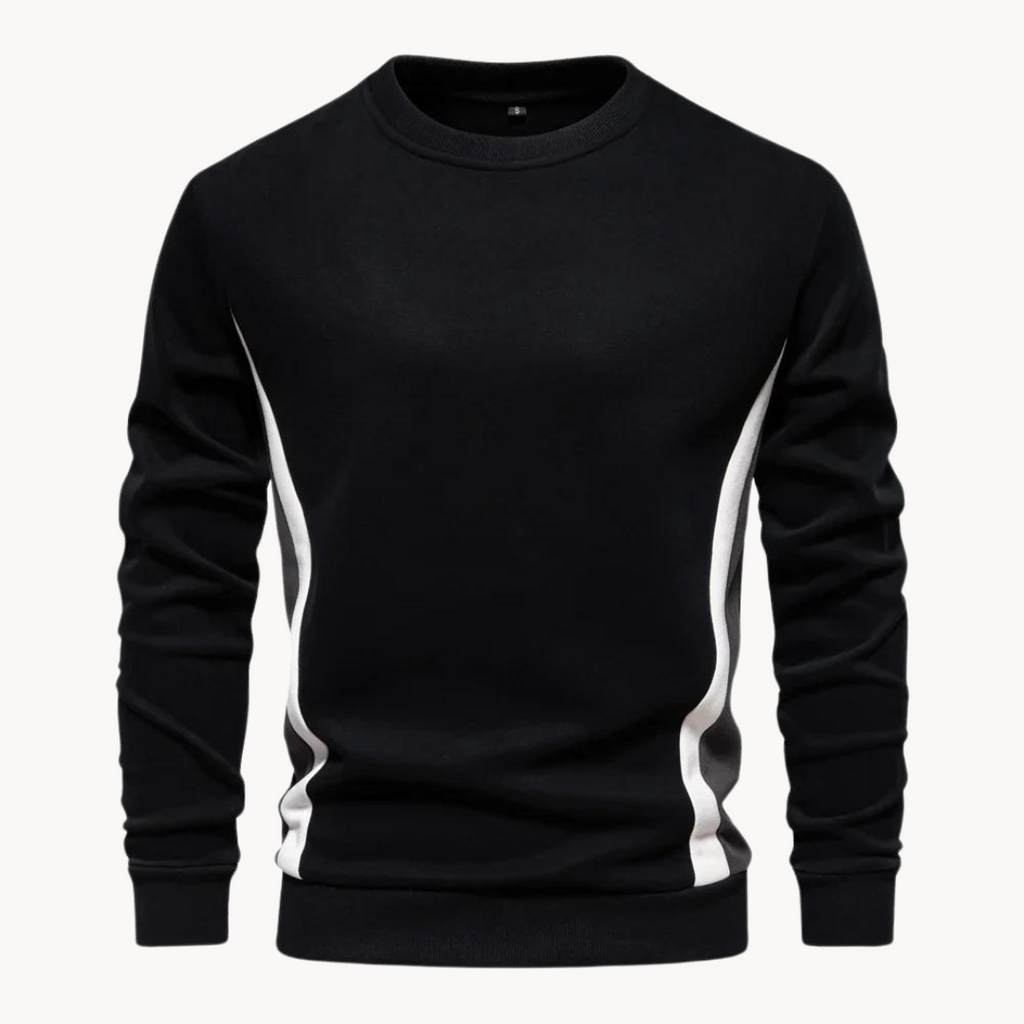 Men's long-sleeve colourblock crew neck sweatshirt with contrasting side panels
