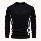 Men's long-sleeve colourblock crew neck sweatshirt with contrasting side panels