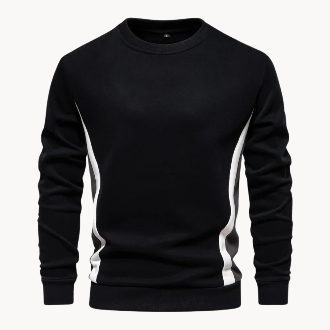 Men's long-sleeve colourblock crew neck sweatshirt with contrasting side panels