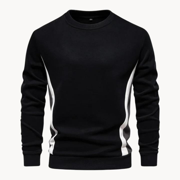 Men's long-sleeve colourblock crew neck sweatshirt with contrasting side panels