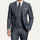 Men's three-piece slim fit suit with blazer waistcoat and trousers