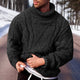 Men's cable knit roll neck jumper with long sleeves
