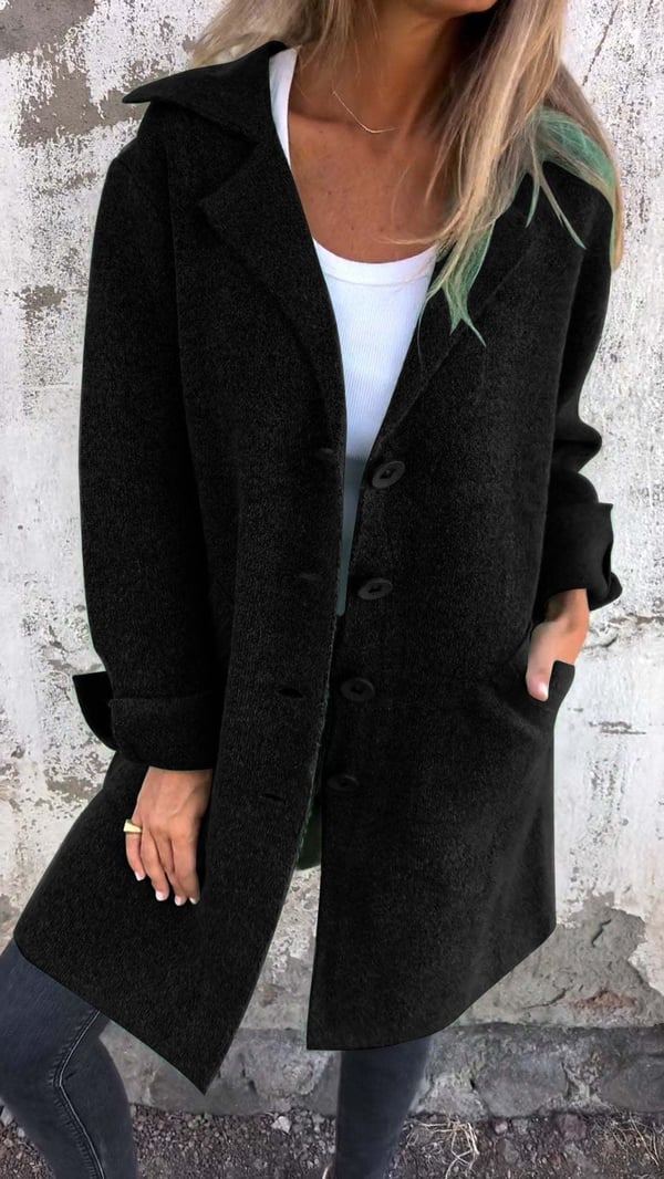 Women's single-breasted lapel coat