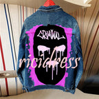Unisex denim jacket with large Halloween graphic back print