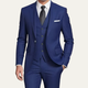 Men's three-piece slim fit suit with blazer waistcoat and trousers