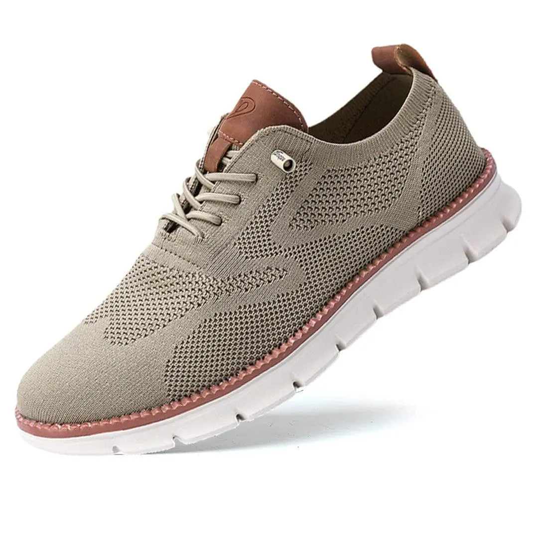 Men's knitted lace-up trainers with textured soles