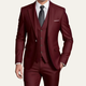 Men's three-piece slim fit suit with blazer waistcoat and trousers