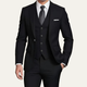 Men's three-piece slim fit suit with blazer waistcoat and trousers