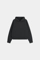 Men's black pullover hoodie with hood and front pouch pocket